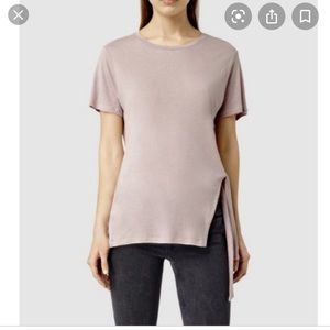 All saints side tie knot blush pink tee m